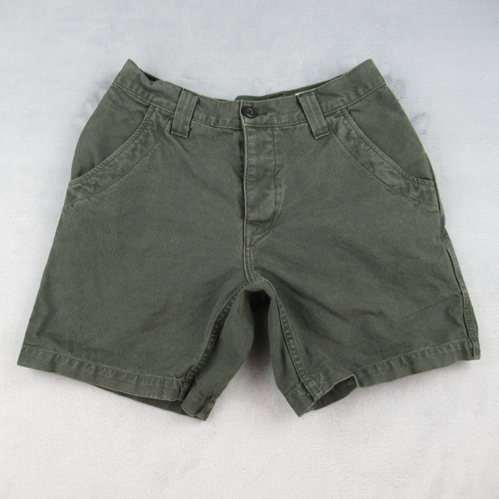 Imogene and Willie Mens Green Cotton Canvas Utility Shorts 30 Drawing 12-2601
